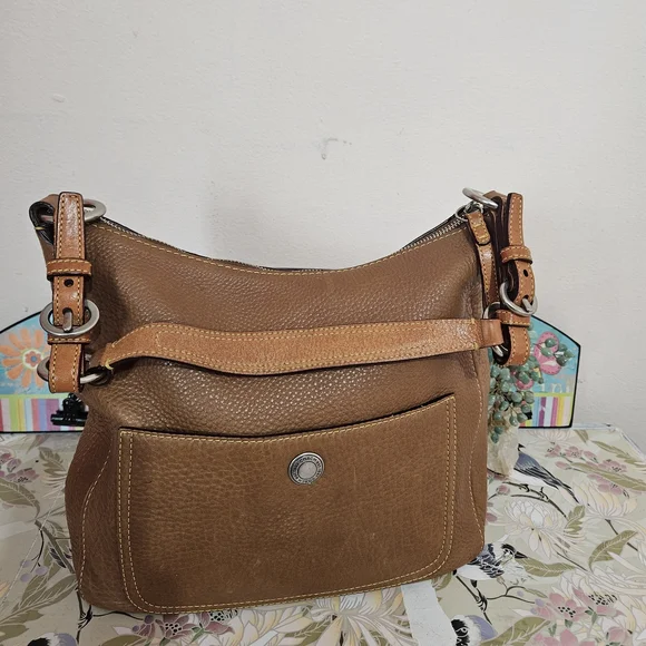 Coach Chelsie Pebbled Leather Shoulder Bag in Brown - Picture 3 of 9